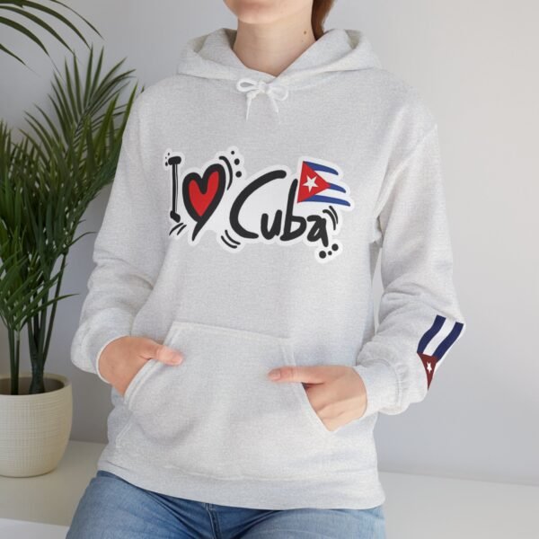 I Heart Cuba Hoodie | Cuban Flag Sleeve Sweatshirt