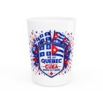 Quebec x Cuba Crest Shot Glass — "Né au Québec, Cuba dans le Coeur" Souvenir