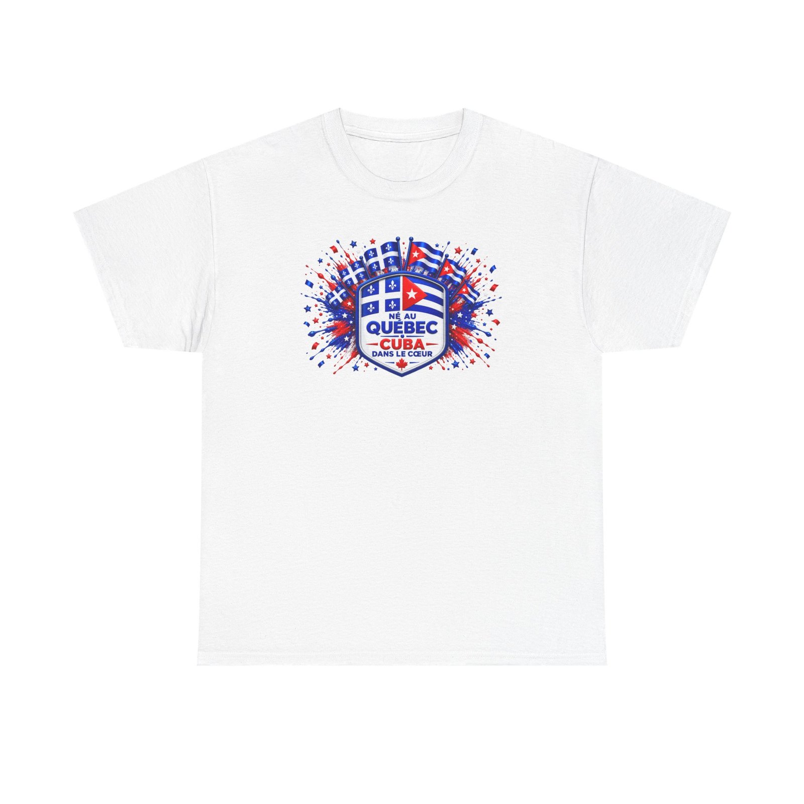 10646884267298788055_2048.jpeg Quebec Cuba Flag Graphic Tee — Quebec/Cuba Pride Travel T‑Shirt - Image 1