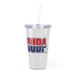 CUBA Stars Logo Plastic Tumbler with Straw | Red White Blue