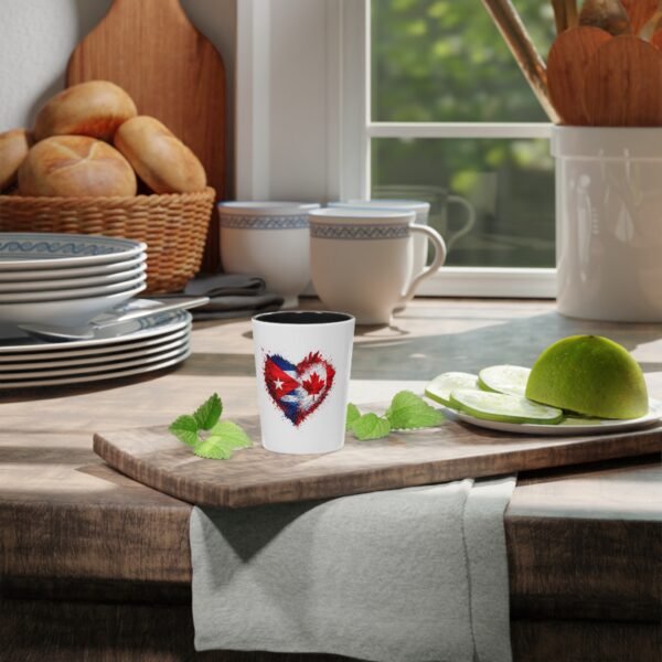Cuba Canada Heart Flag Shot Glass — Cuban-Canadian Pride Drinking Glass