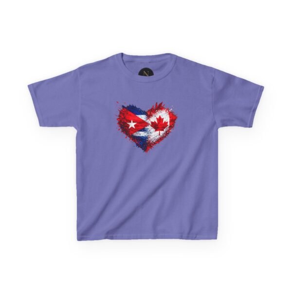 Kids Tee — Heart Flag Design: Cuban & Canadian Pride