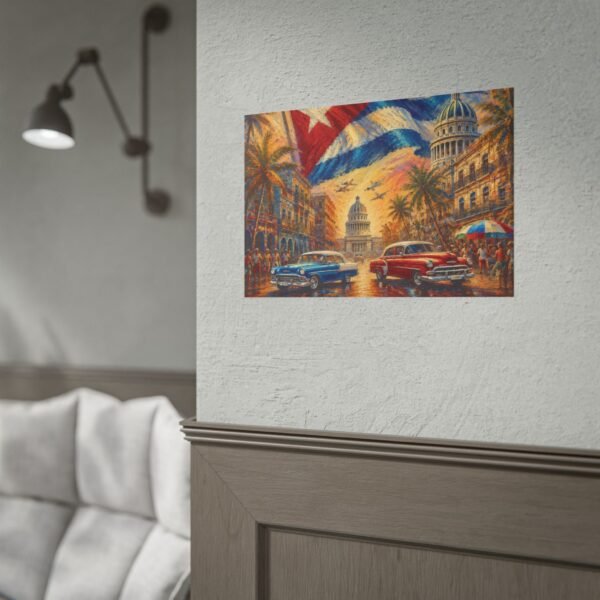 Cuban Vintage Street Scene Poster