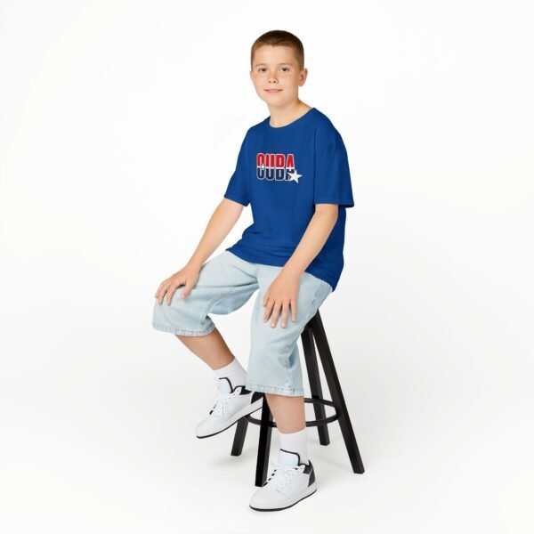 11704717554559577496_2048.jpeg Kids 'CUDA' Retro Star Tee — Patriotic Red & Blue Graphic