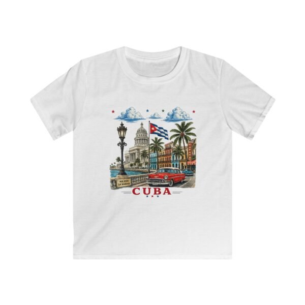 Cuba Havana Vintage Street Scene Kids Tee | Classic Cars, Palm Trees