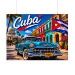 Cuba Vintage Car Rolled Poster – Retro Havana Travel Wall Art - Image 3