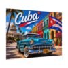 Cuba Vintage Car Poster — Retro Havana Travel Wall Art (Rolled Poster)