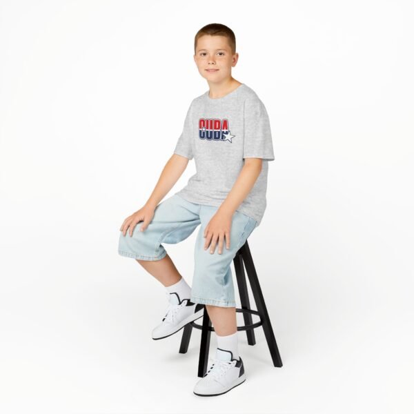 12437826940565509222_2048.jpeg Kids 'CUDA' Retro Star Tee — Patriotic Red & Blue Graphic