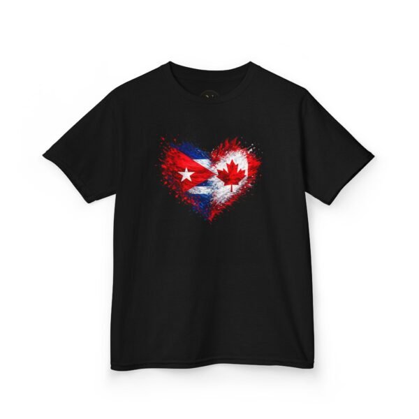 Kids Tee — Heart Flag Design: Cuban & Canadian Pride