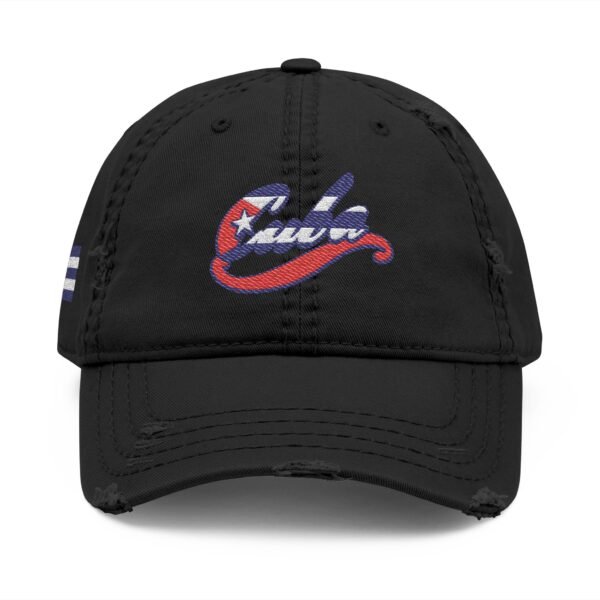 Cuba Script Logo Dad Hat | Distressed Embroidered Cap