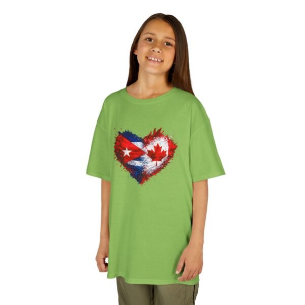 Kids Tee — Heart Flag Design: Cuban & Canadian Pride