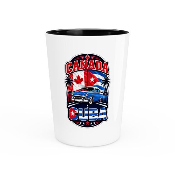 Canada Cuba Vintage Car Shot Glass – Retro Travel Flag Design