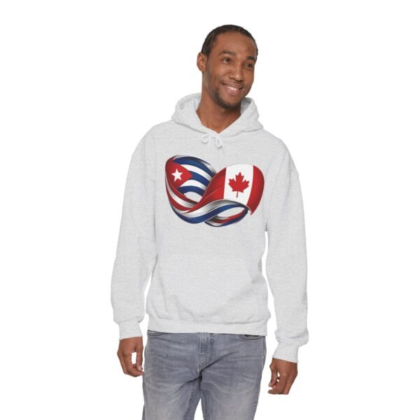 Cuban Canadian Flag Heart Hoodie | Cuba Canada Infinity Ribbon