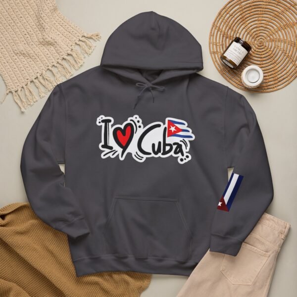 I Heart Cuba Hoodie | Cuban Flag Sleeve Sweatshirt