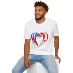 Two Nations One Heart T-Shirt, Cuba Canada Heart Flag Tee, Cuban Canadian Love Shirt, Heart of Cuba and Canada, Patriotic Graphic Tee - Image 2