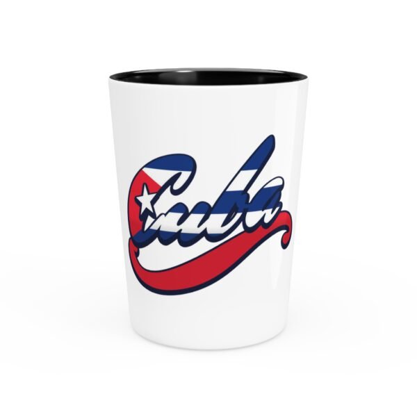 Cuba Script Flag Shot Glass — Patriotic Cuban Cocktail Shotglass