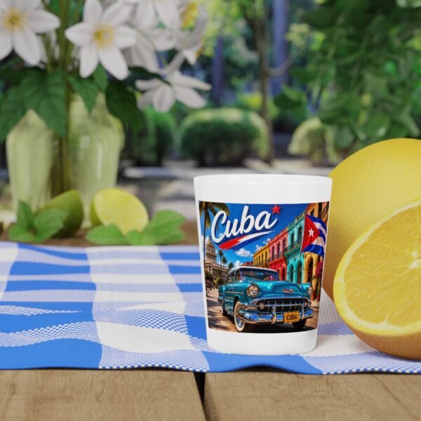 Cuba Vintage Car Shot Glass — Havana Flag Souvenir