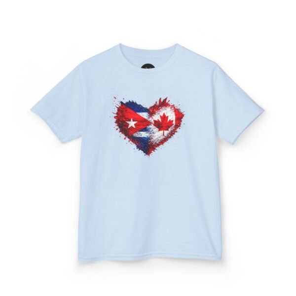 Kids Tee — Heart Flag Design: Cuban & Canadian Pride