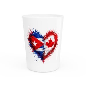 13471322942998615235_2048.jpeg Cuba Canada Heart Flag Shot Glass — Cuban-Canadian Pride Drinking Glass
