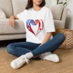 Two Nations One Heart T-Shirt, Cuba Canada Heart Flag Tee, Cuban Canadian Love Shirt, Heart of Cuba and Canada, Patriotic Graphic Tee
