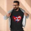 Cuba Canada Heart Crewneck Sweatshirt — Split Flag Love Graphic