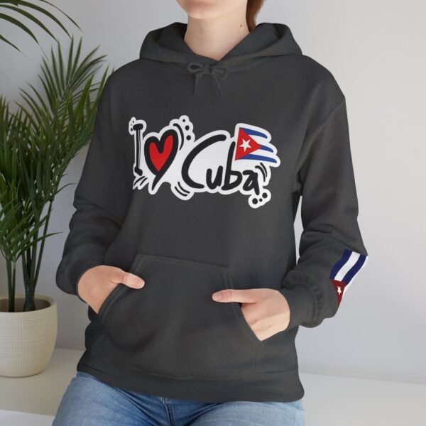 I Heart Cuba Hoodie | Cuban Flag Sleeve Sweatshirt