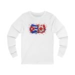 Cuban Flag Paint Splatter Long Sleeve Tee - Image 5