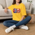 Cuba Canada Flag Splash T-Shirt — Cuban-Canadian Pride Graphic Tee - Image 7