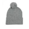 Embroidered Pom-Pom Knit Cap — Retro Cuba Script Beanie