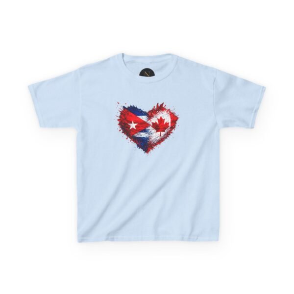 Kids Tee — Heart Flag Design: Cuban & Canadian Pride