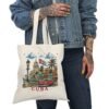Cuba Havana Vintage Scene Tote Bag | Classic Car, Capitol, Palm Trees