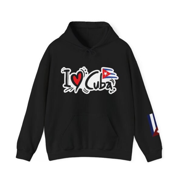 I Heart Cuba Hoodie | Cuban Flag Sleeve Sweatshirt