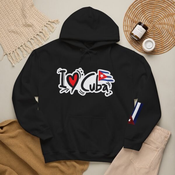 I Heart Cuba Hoodie | Cuban Flag Sleeve Sweatshirt
