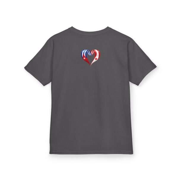 Kids Tee — Heart Flag Design: Cuban & Canadian Pride