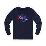 Cuban Flag Wave Long Sleeve Tee — Cuban Quebec Flag Graphic - Image 4
