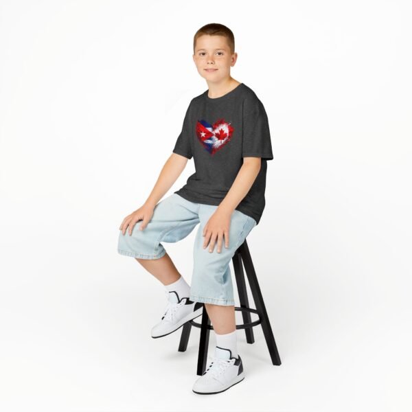 Kids Tee — Heart Flag Design: Cuban & Canadian Pride