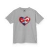 Kids Tee — Heart Flag Design: Cuban & Canadian Pride