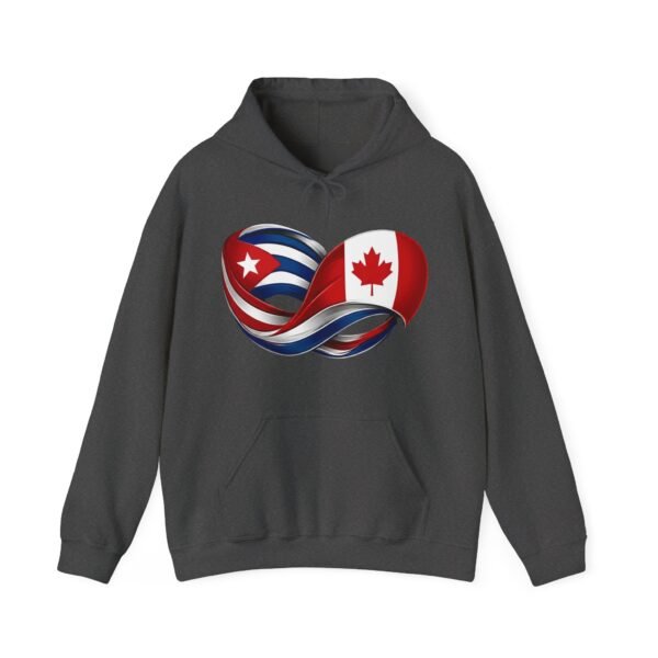 Cuban Canadian Flag Heart Hoodie | Cuba Canada Infinity Ribbon