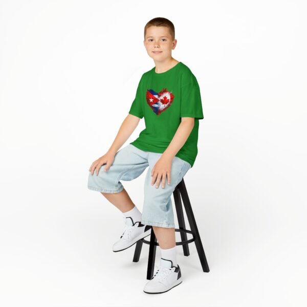 Kids Tee — Heart Flag Design: Cuban & Canadian Pride