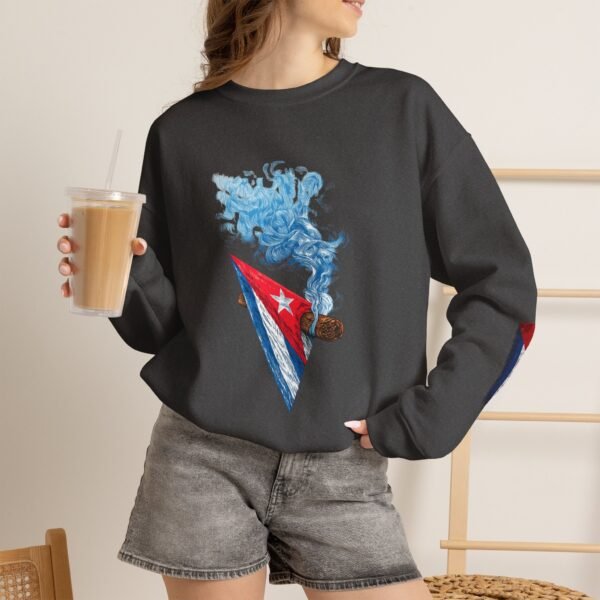 Cuban Flag Cigarette Smoke Crewneck Sweatshirt