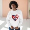 Cuba Canada Heart Crewneck Sweatshirt — Split Flag Love Graphic