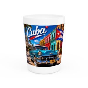 Cuba Vintage Car Shot Glass — Havana Flag Souvenir