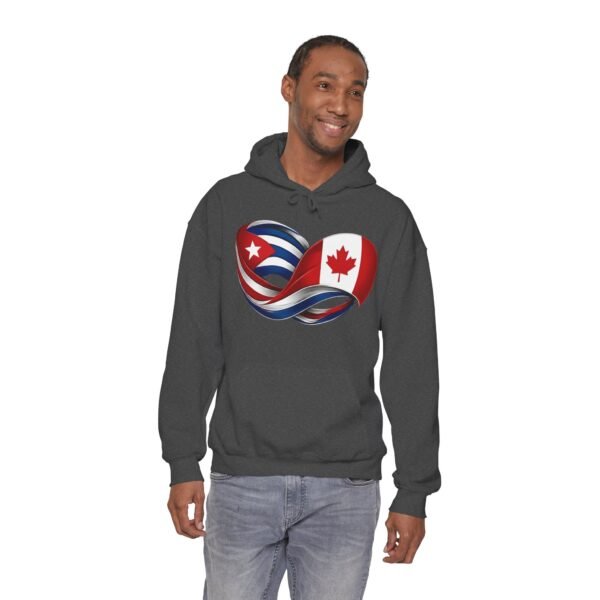 Cuban Canadian Flag Heart Hoodie | Cuba Canada Infinity Ribbon