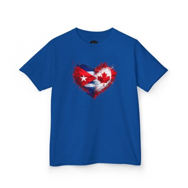 Kids Tee — Heart Flag Design: Cuban & Canadian Pride