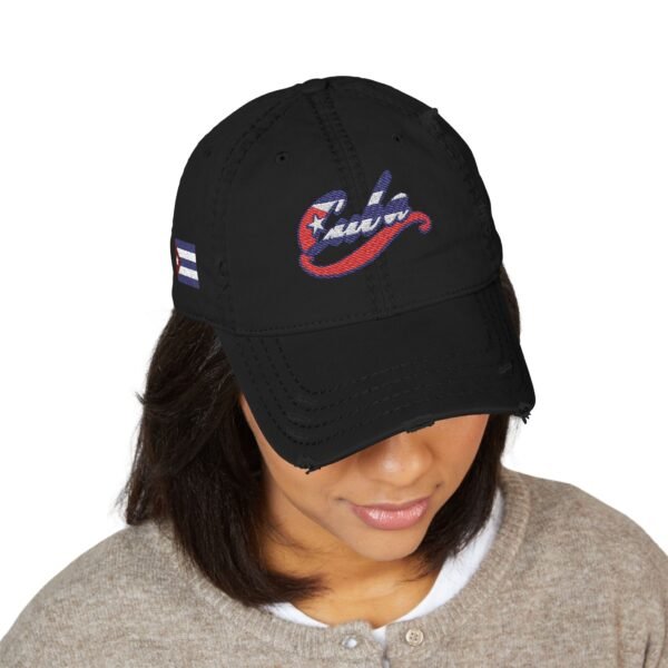Cuba Script Logo Dad Hat | Distressed Embroidered Cap