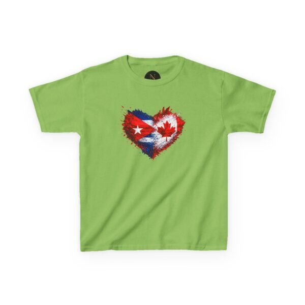 Kids Tee — Heart Flag Design: Cuban & Canadian Pride