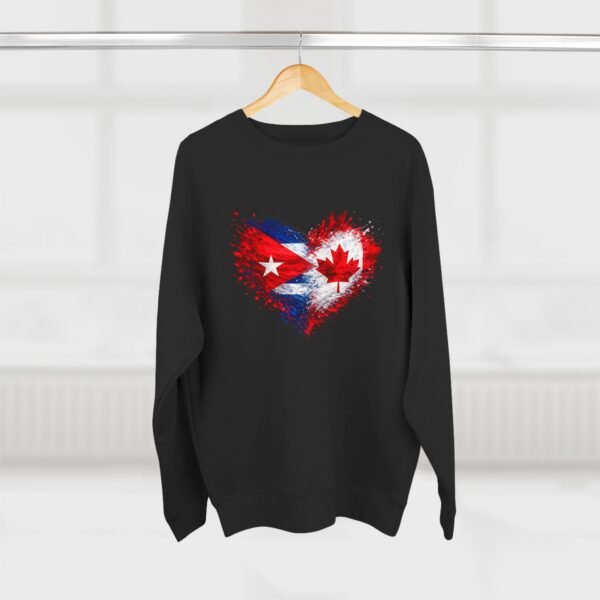 Cuba Canada Heart Crewneck Sweatshirt — Split Flag Love Graphic