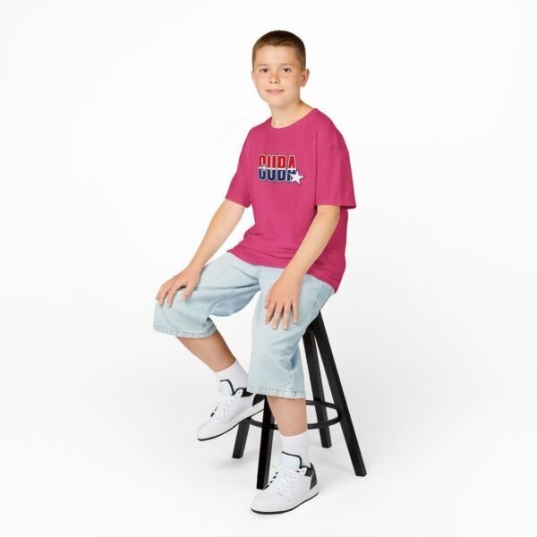 17216627514042190071_2048.jpeg Kids 'CUDA' Retro Star Tee — Patriotic Red & Blue Graphic