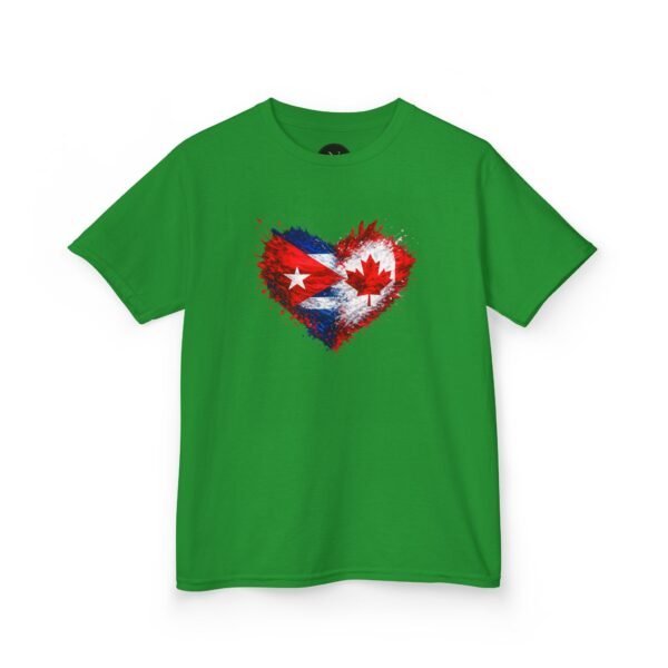 Kids Tee — Heart Flag Design: Cuban & Canadian Pride