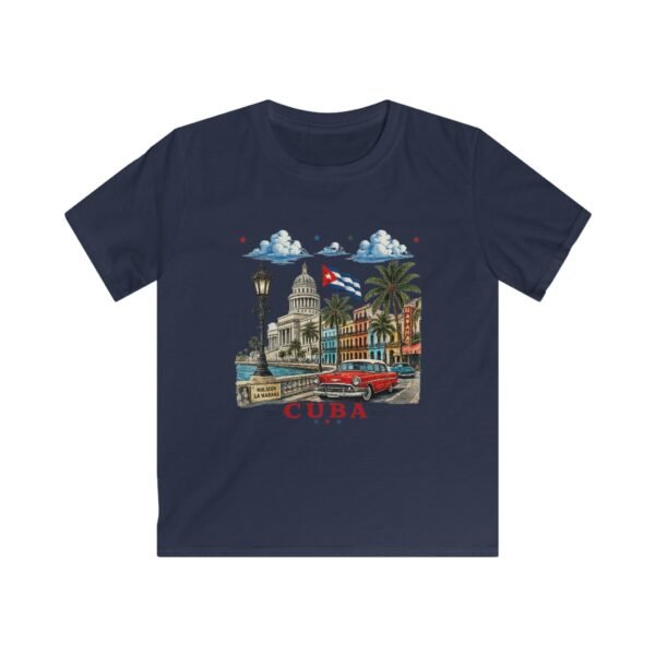 Cuba Havana Vintage Street Scene Kids Tee | Classic Cars, Palm Trees